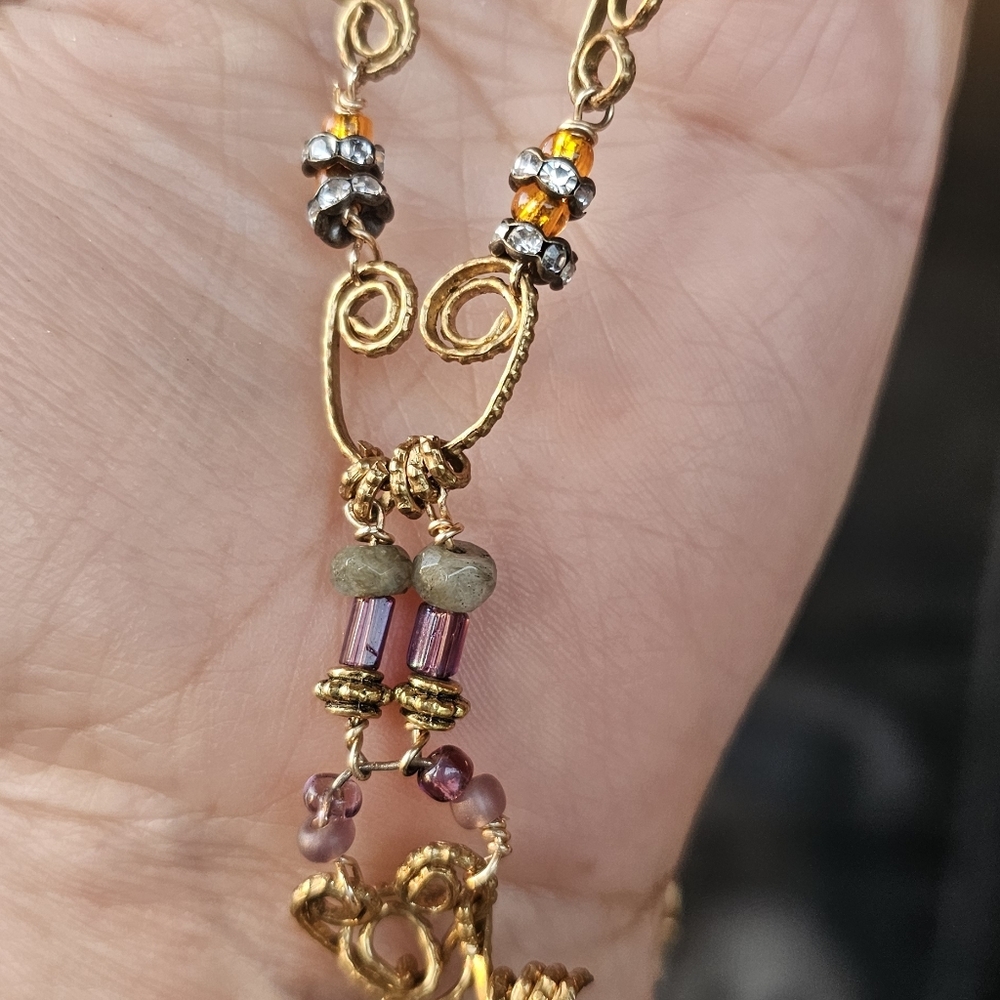 Bohemian Festival jewelry Hand Wire Wrapped Multi Stone Multi Beaded Ooak Unique